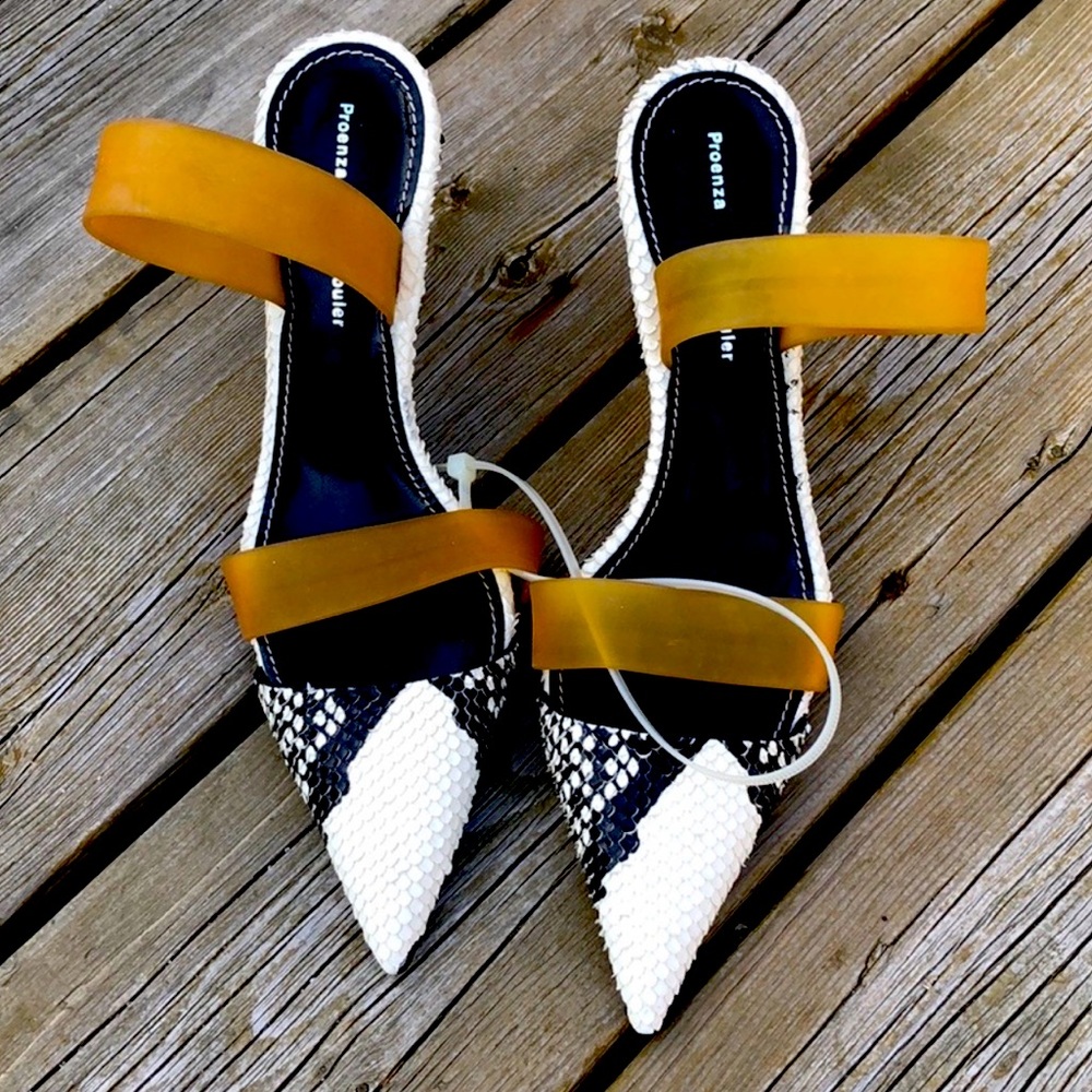 Proenza Schouler python slingback heels